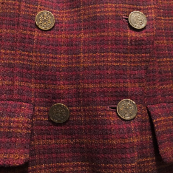 Wool Tweed Coin-Button Velvet Collar Jacket - Picture 3 of 11